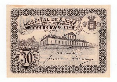Португалия 30 сентаво 1920г Госпиталь Сан-Хосе UNC UNC. Pick № .
