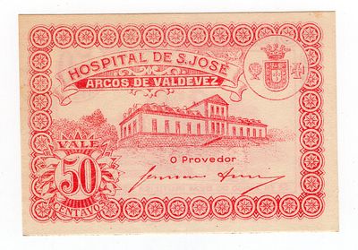Португалия 50 сентаво 1920г Госпиталь Сан-Хосе UNC UNC. Pick № .