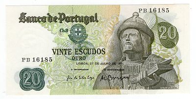 Португалия 20 эскудо 1971г UNC. Pick № 173.