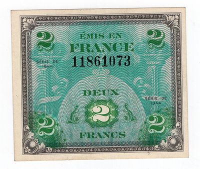 Франция 2 франка 1944г. Pick № 114.