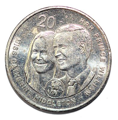 Австралия 20 центов 2011г Свадьба Принца Уильяма и Кэтрин Миддлтон