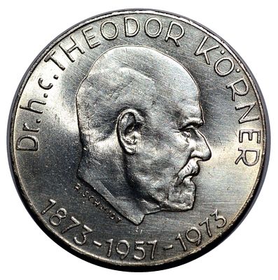 Австрия 50 шиллингов 1973г 100 лет со дня рождения Теодора Кёрнера. KM# 2917 Серебро 0.900, 20 