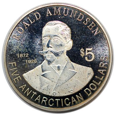 Антарктида, Южный полюс 5 долларов 2011 г. (Proof). Мельхиор/ Вес предмета (г): 23