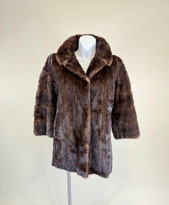 VINTAGE 1950s BULLOCKS MINK COAT. B 42", SH-SH 19", some light crushing, see photos