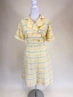 VINTAGE LATE 1950s SUMMER DRESS. B 40", W 32", 2" seam opening & few small holes, see photos