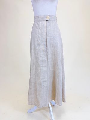 CHRISTIAN DIOR LINEN SKIRT, 1980s. W 30", excellent condition