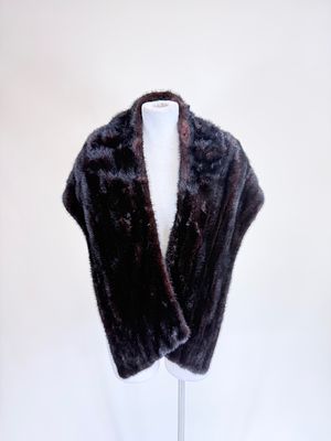 BLACK MINK STOLE, 1950s. L 11"-26", some crushing, see photos. Provenance: The M. Estella 