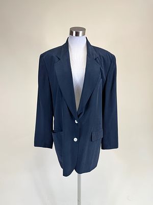 DKNY SILK CREPE BLAZER, 1990s. SH-SH 19.5", L 30.5", good condition, see photos