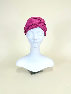 ADOLFO PINK SILK TURBAN, 1960s. Good condition, see photos