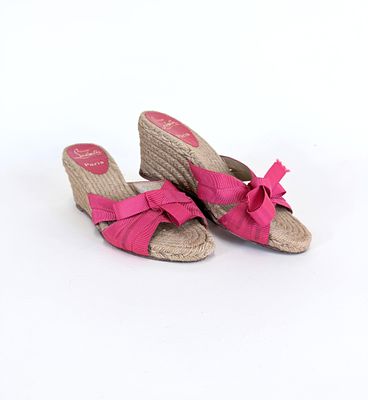 LOUBOUTIN ESPADRILLES. Size 38, heavy wear to soles, see photos