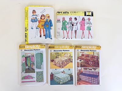 MCCALLS & SIMPLICITY DRESS & DECOR PATTERNS, 1960s-1970s. As is condition, see photos