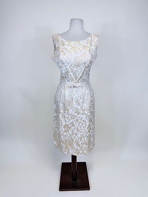 GOLD LAME' PARTY DRESS, 1960s. B 40", W 28". Good condition.