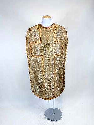 FRENCH BROCADE CHASUBLE, MID 20TH C. good condition, see photos