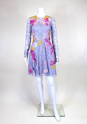 LORENA SARBU LACE COCKTAIL DRESS, SPRING 2014. Worn by Fatima Ptacek at 2014 Annual Blossom Ball 