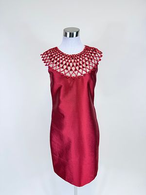 LORENA SARBU RED COCKTAIL MINIDRESS, 2014. Worn by Kathleen Robertson at the 2014 Audi Golden 