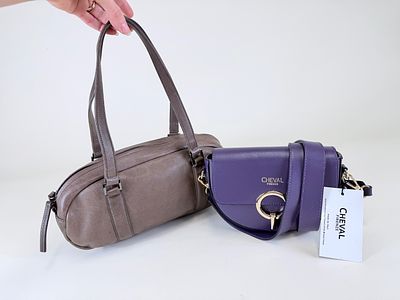 NWT CHEVAL & TSUMORI CHISATO PURSES, 1990-2000s. Cheval is NWT & has very minor scuffs; Chisato 