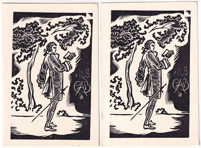 Два экслибриса С.А.В. (С.А. Вуль) Н./х. Соломон Абрамович Вуль (1903–1988) — крупный советский 