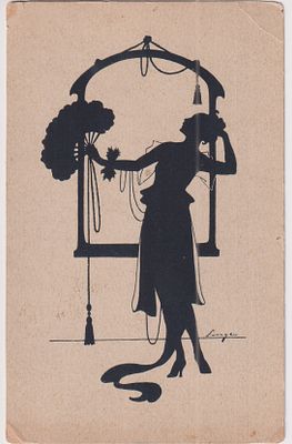 Дамскеий силуэт. Худ. Линге. Открытое письмо.