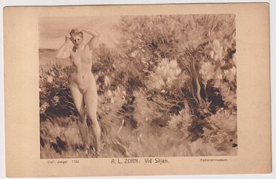 Ню. Худ. А. Цорн. Открытое письмо.