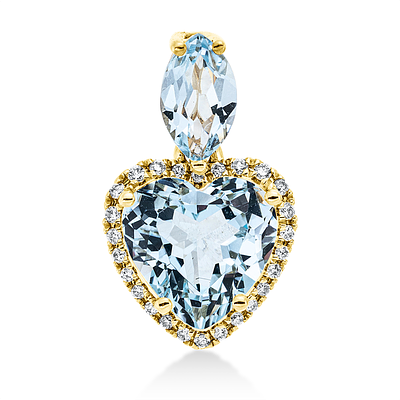 Pendant 3,20 ct. Topazes, Diamonds 750 Yellow gold 18 kt. Product Description:
Material: