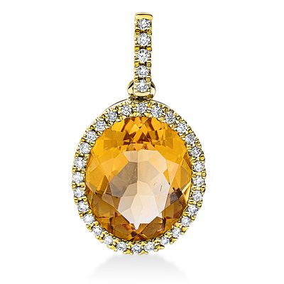 Pendant 3,45 ct. Citrine, Diamonds 750 Yellow gold 18 kt. Product Description:
Material: