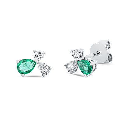 Earrings 0,41 ct. Emeralds, Diamonds 750 White gold 18 kt. Product Description:
Material: