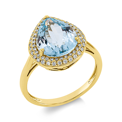 Ring 4,64 ct. Topaz, Diamonds 750 Yellow gold 18 kt. Product Description:
Material: Yellow