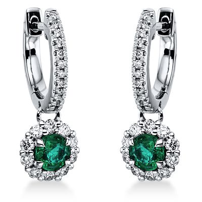 Earrings 0,77 ct. Emeralds, Diamonds 750 White gold 18 kt. Product Description:
Material:
