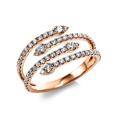 Ring 0,72 ct. Diamonds 750 Rose gold 18 kt. Product Description:
Material: Rose gold
Alloy:
