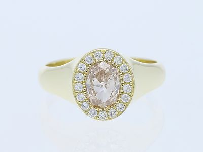 Ring 1,24 ct. Diamonds 585 Yellow gold 14 kt. GIA certificate. Product Description: 
Material: 