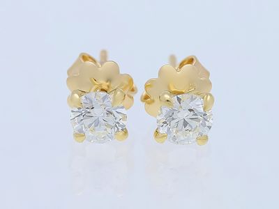 Earrings Diamond 750 Yellow Gold 18 kt., IGI certificate. Product Description: 
Material: Yellow 
