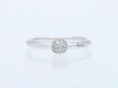 Pomellato M'ama non M'ama Ring Diamonds 750 White gold 18 kt. certificate. Product Description: 