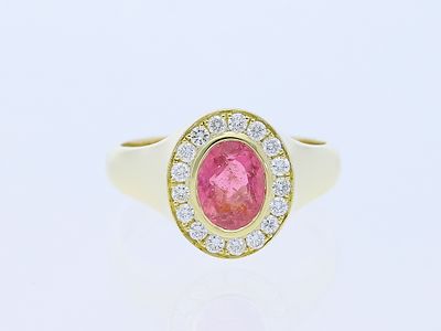 Ring 1,81 ct. Tourmaline, Diamonds 585 Yellow gold 14 kt. IGI certificate. Product Description: 