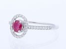 Ring 0,63 ct. Ruby, Diamonds 750 White gold 18 kt. IGI certificate. Product Description: Image - 2
