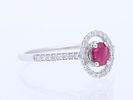 Ring 0,63 ct. Ruby, Diamonds 750 White gold 18 kt. IGI certificate. Product Description: Image - 3