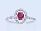 Ring 0,63 ct. Ruby, Diamonds 750 White gold 18 kt. IGI certificate. Product Description: Image - 6