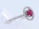 Ring 0,63 ct. Ruby, Diamonds 750 White gold 18 kt. IGI certificate. Product Description: Image - 7