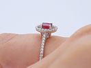 Ring 0,63 ct. Ruby, Diamonds 750 White gold 18 kt. IGI certificate. Product Description: Image - 8