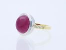 Ring 5,65 ct. Ruby, Diamonds 585 Yellow gold 14 kt., 925 Silver IGI certificate New. Product Image - 1