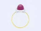 Ring 5,65 ct. Ruby, Diamonds 585 Yellow gold 14 kt., 925 Silver IGI certificate New. Product Image - 4