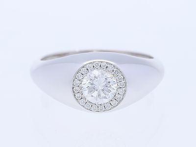 Ring 1,20 ct. Diamond, Diamonds 585 White gold 14 kt. IGI certificate New. Product Description: 