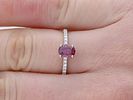 Ring 0,97 ct. Ruby, Diamonds 750 White gold 18 kt. IGI certificate. Product Description: Image - 3