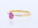 Ring 0,65 ct. Sapphire, Diamonds 750 Yellow gold 18 kt. IGI certificate. Product Description: Image - 1