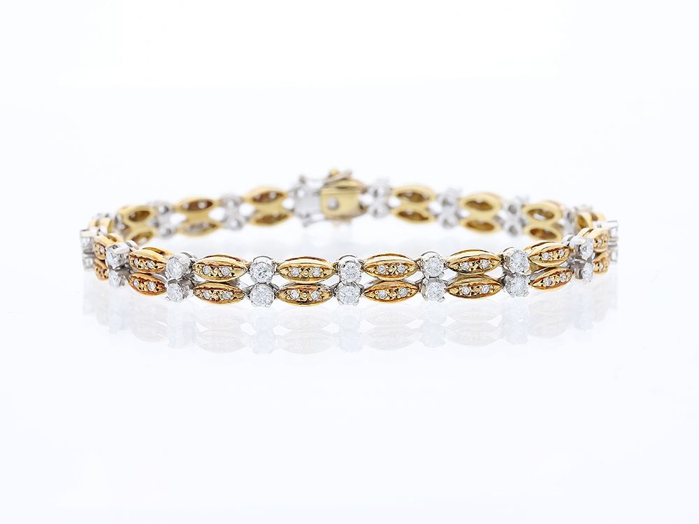 Bracelet 3,00 ct. Diamonds 585 gold 14 kt. Product Description: 
Material: White gold, Yellow 