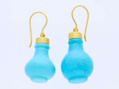 Earrings 50,00 ct. Turquoises 750 Yellow gold 18 kt. Product Description: 
Material: Yellow 