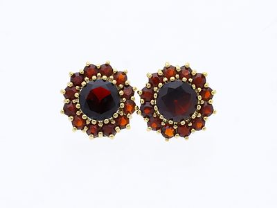 Earrings 5,00 ct. Garnets 333 Yellow gold 8 kt. Product Description: 
Material: Yellow gold 