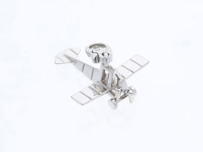 vintage Cartier pendant airplane 750 white gold 18 carat Cartier Report original case. Product 