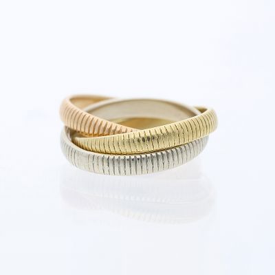 Cartier Trinity Ribbed Design Ring 750 White gold 18 kt. Product Description: 
Brand: Cartier 