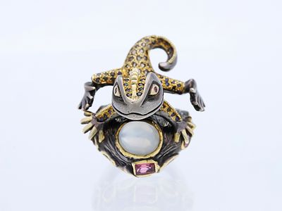 Ring 6,80 ct. Quarz, Turmalin, Mondstein 925 Silber. Artikelbeschreibung: 
Material: Silber 