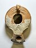 A Southern Type Terracotta Oil Lamp. 1st - 2nd century CE. 8.4 cm. Decorated with leaves. Image - 1